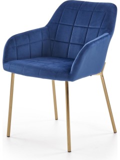 Chaise classique tissu bleu...