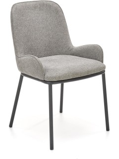 Chaise design tissu gris et...