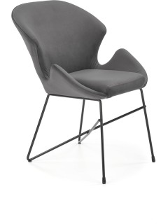 Chaise design tissu gris et...