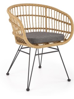 Chaise design marron et...