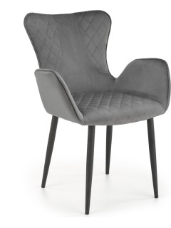 Chaise design tissu gris et...