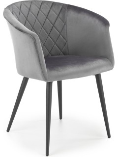 Chaise design tissu gris et...