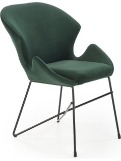 Chaise design tissu vert et...