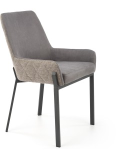 Chaise design tissu beige -...