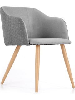 Chaise design en tissu gris...