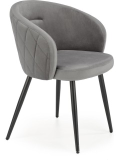 Chaise design en tissu gris...