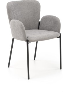 Chaise design en tissu gris...