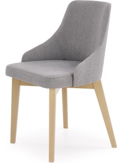 Chaise design en tissu gris...