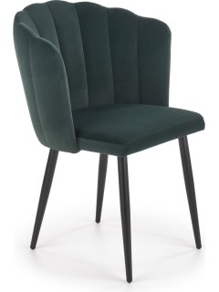 Chaise design tissu vert et...