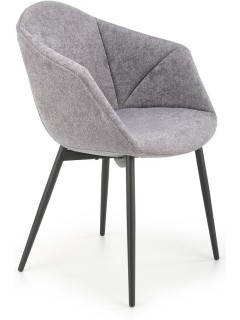 Chaise design tissu gris et...