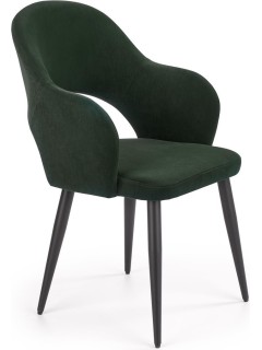 Chaise design tissu vert et...