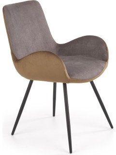 Chaise design tissu marron...