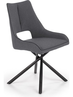 Chaise design tissu gris et...