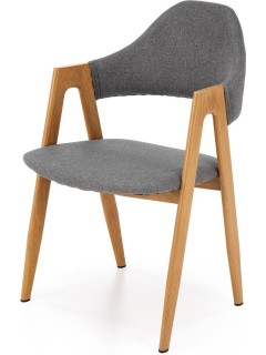 Chaise design en tissu gris...