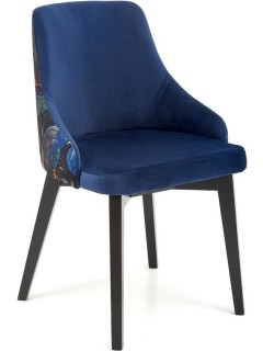 Chaise velours bleu marine...