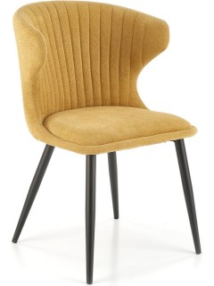 Chaise tissu jaune moutarde...