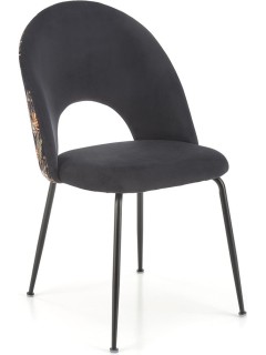 Chaise velours noir avec...