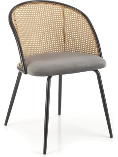 Chaise en rotin, velours...