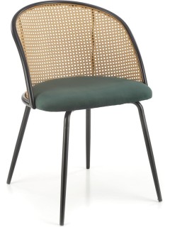 Chaise en rotin, velours...