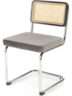 Chaise rotin et velours...