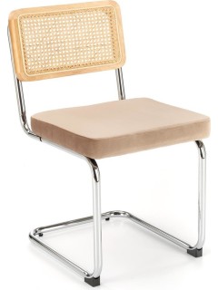 Chaise rotin et velours...