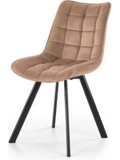 Chaise design tissu beige...