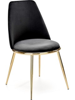 Chaise design tissu noir et...