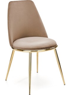 Chaise design tissu beige...