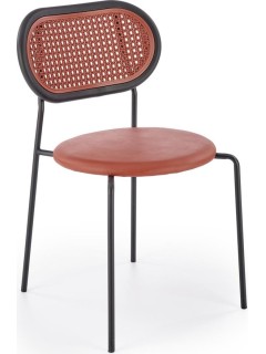 Chaise éco-cuir et rotin...