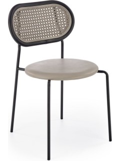 Chaise éco-cuir et rotin...