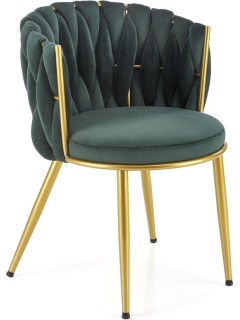 Chaise glamour velours vert...