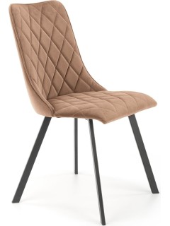 Chaise design tissu beige...