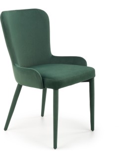 Chaise design tissu vert et...