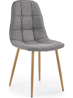 Chaise design tissu gris et...