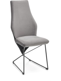 Chaise design tissu gris et...