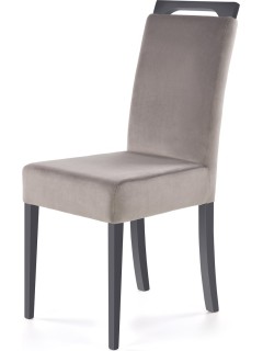 Chaise design tissu gris et...