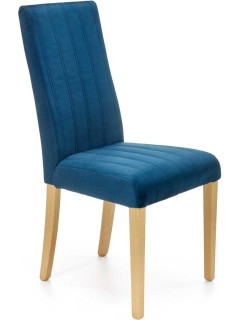 Chaise design tissu bleu et...