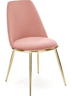 Chaise design tissu rose et...
