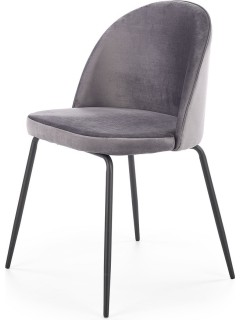 Chaise design tissu gris et...