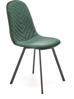 Chaise design tissu vert et...
