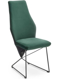 Chaise design tissu vert et...