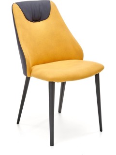 Chaise design tissu jaune...