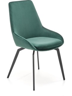 Chaise design tissu vert et...