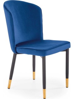 Chaise design tissu bleu et...
