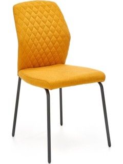 Chaise design tissu jaune...