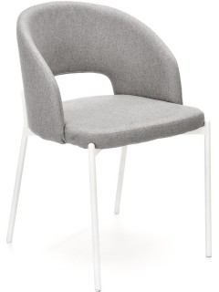 Chaise design tissu gris et...