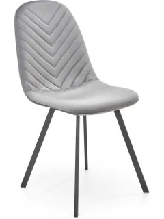 Chaise design tissu gris et...