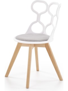 Chaise tissu gris - blanc...