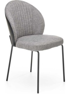 Chaise design tissu gris et...