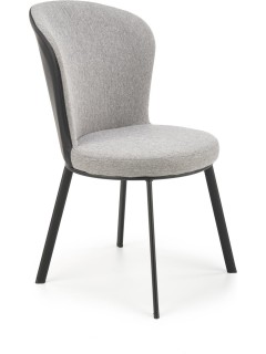 Chaise design tissu gris et...